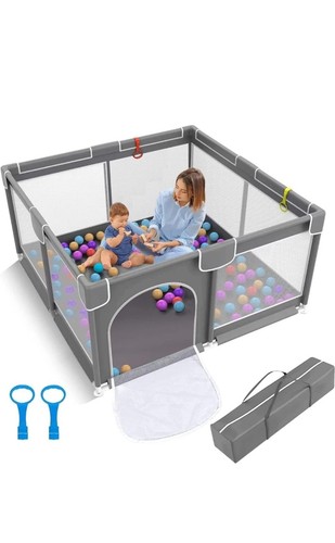 Foldable baby playpen with - with, mat