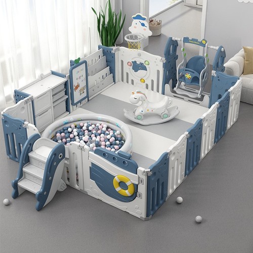Kids playpen with slide swing - with,
