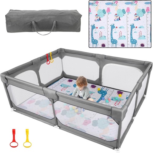 Baby playpen with mat